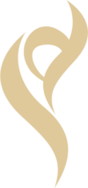 Logo Art of feminine presence, goldene geschwungene Linien